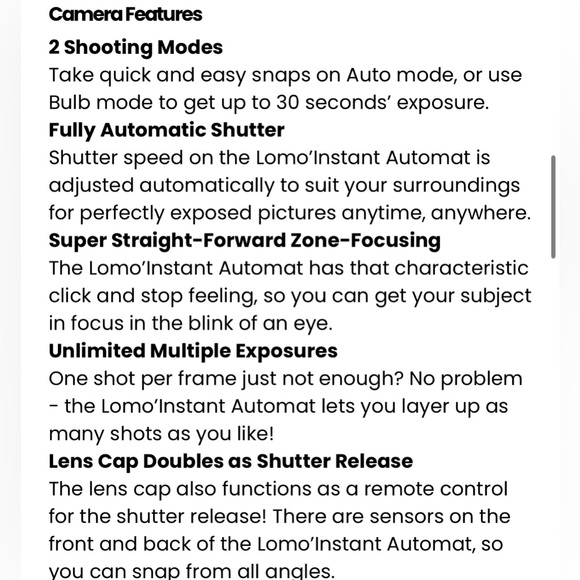 NIB lomography x The Adventure Challenge Lomo’Instant Automat Camera, White - Picture 9 of 11